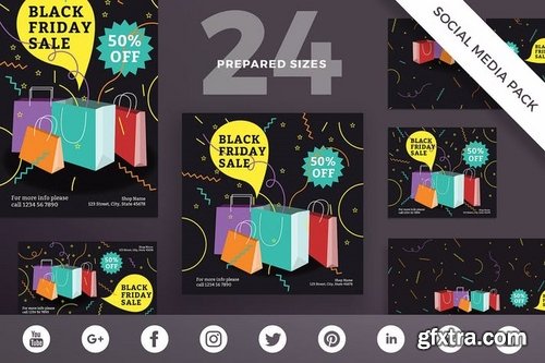 Black Friday Sale Social Media, Banner and Flyer Pack