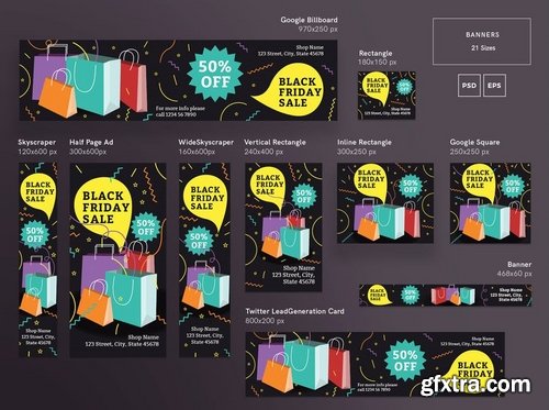 Black Friday Sale Social Media, Banner and Flyer Pack