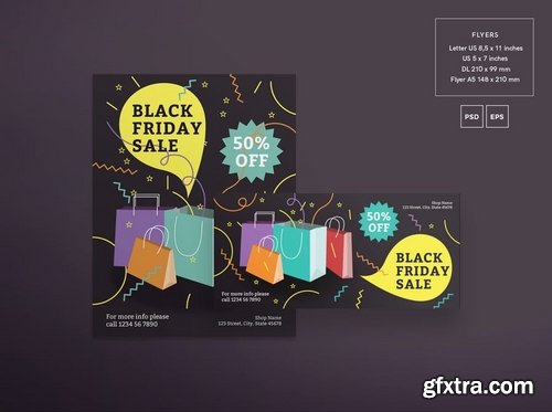 Black Friday Sale Social Media, Banner and Flyer Pack