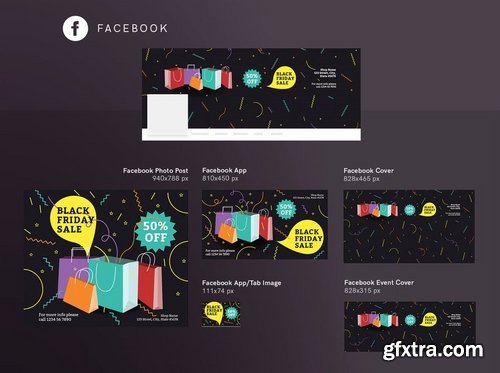 Black Friday Sale Social Media, Banner and Flyer Pack