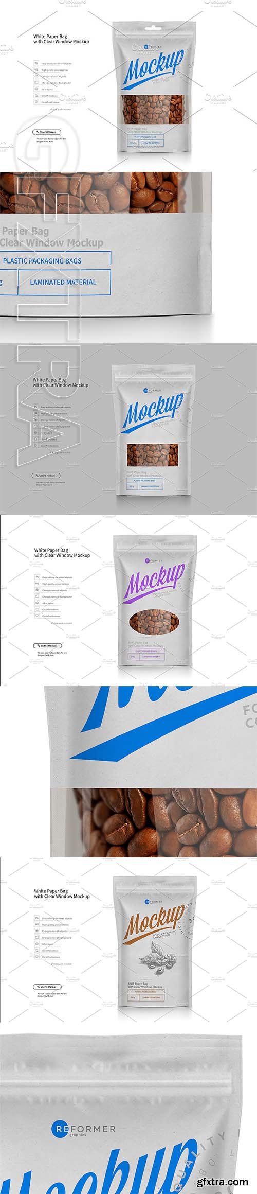 CreativeMarket - White Paper Bag Doypack Mock-up 2910108