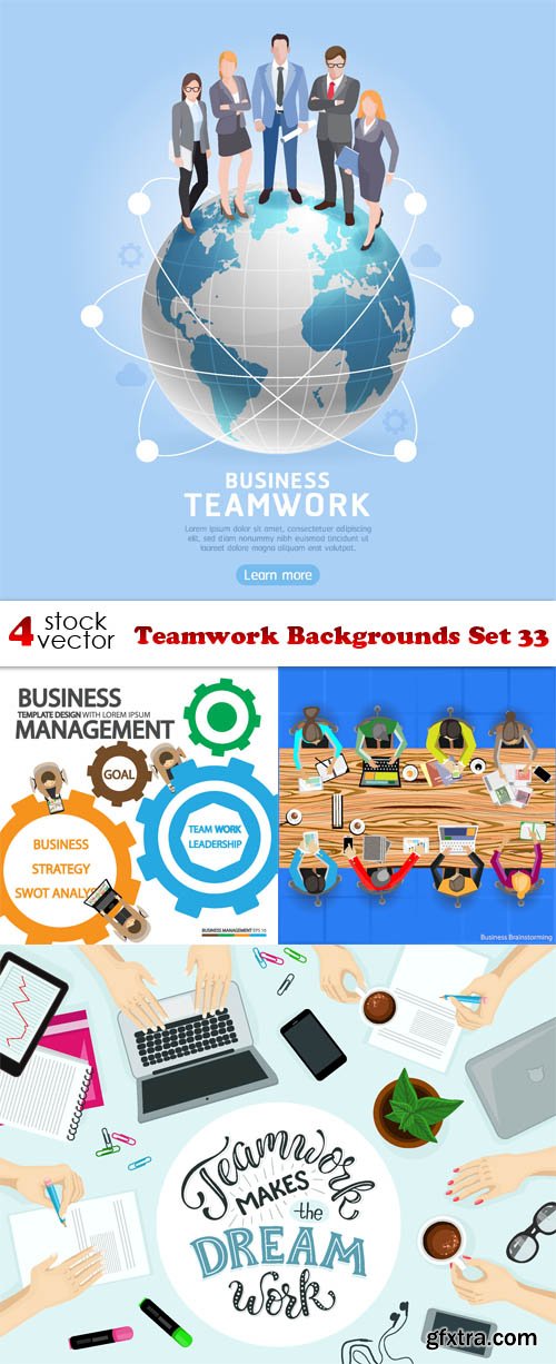 Vectors - Teamwork Backgrounds Set 33