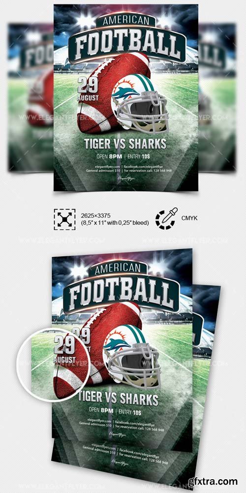 American Football V11 2018 Flyer PSD Template