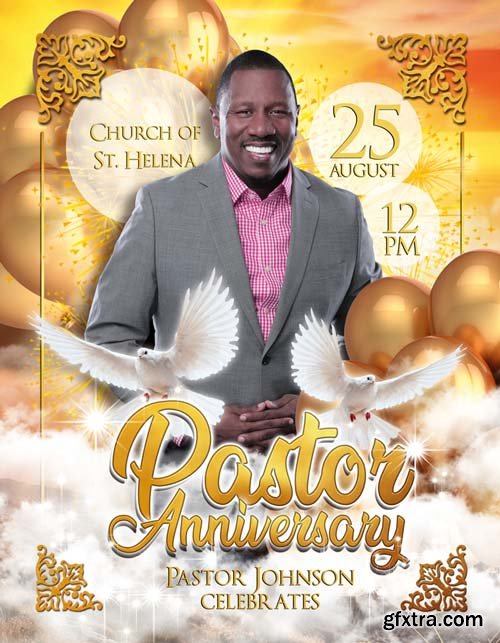 Pastor Anniversary V24 2018 Flyer PSD Template