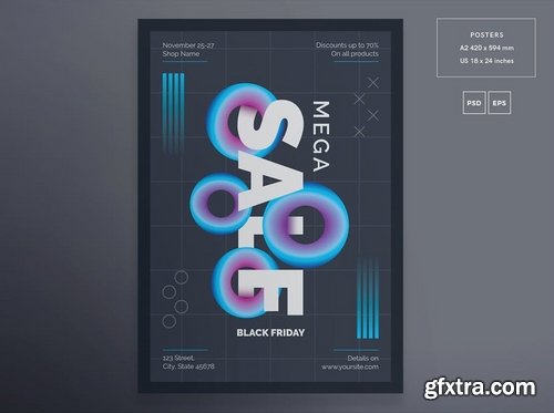 Black Friday Sale Banner Social Media Flyer and Poster Pack Template