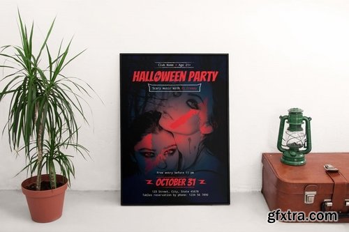 Halloween Party Banner Social Media Flyer and Poster Pack Template