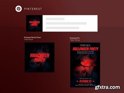 Halloween Party Banner Social Media Flyer and Poster Pack Template