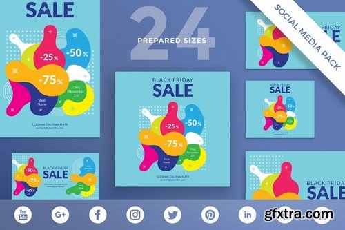 Black Friday Sale Banner Social Media Flyer and Poster Pack Template 2