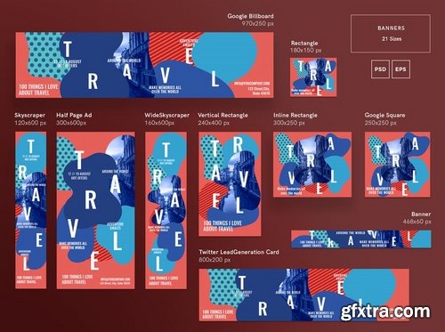 Travel Agency Flyer Banner Social Media Business Card Flyer  and Poster Pack Template