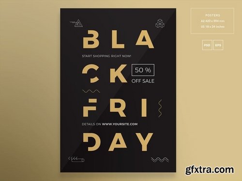 Black Friday Sale Sale Banner Social Flyer and Poster Media Pack Template