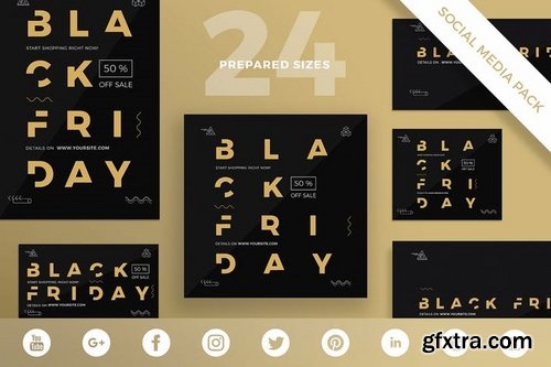 Black Friday Sale Sale Banner Social Flyer and Poster Media Pack Template