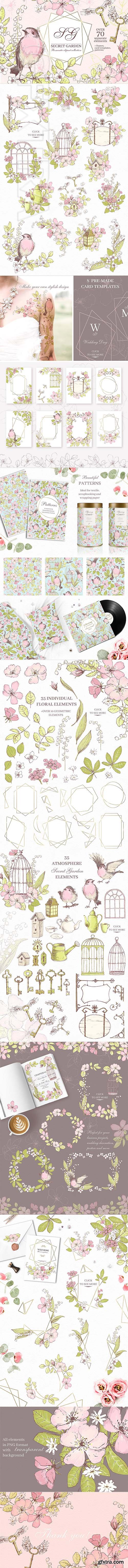 CreativeMarket - Secret Garden graphic kit 2904588