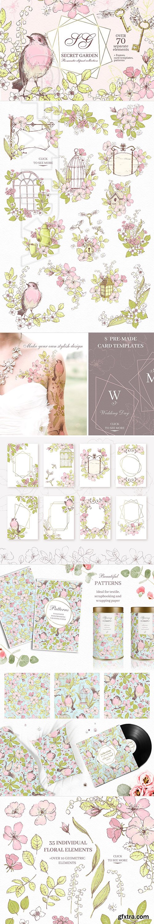 CreativeMarket - Secret Garden graphic kit 2904588