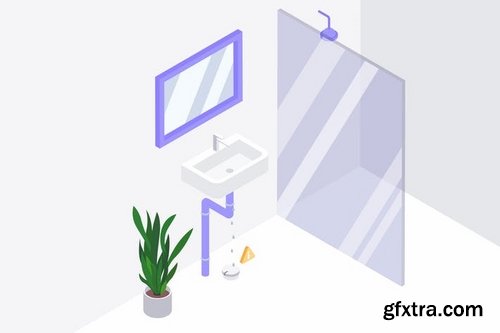 Smart Home Systems Isometric Illustration