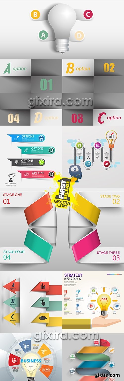 Business infographics elements modern collection 19