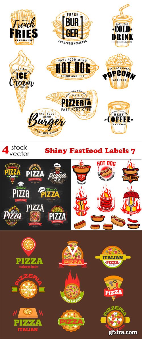 Vectors - Shiny Fastfood Labels 7