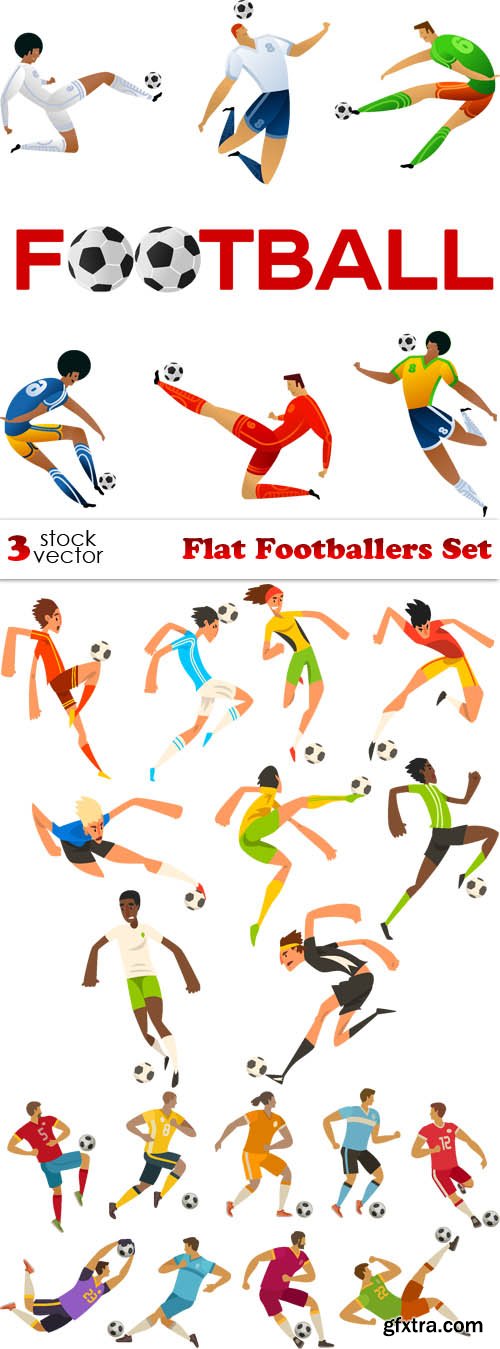 Vectors - Flat Footballers Set