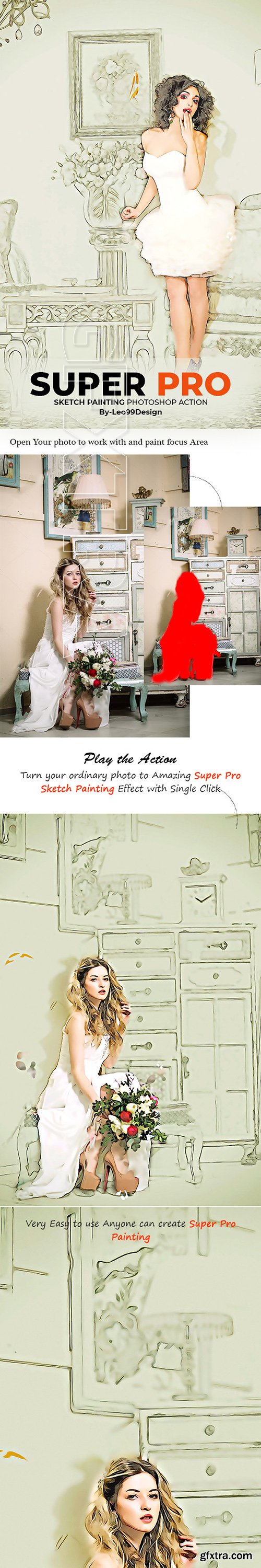 GraphicRiver - Super Pro Sketch Painting Photoshop Action 22444544