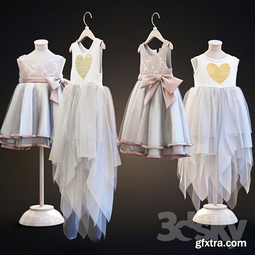 Two children\'s dresses 3d Models