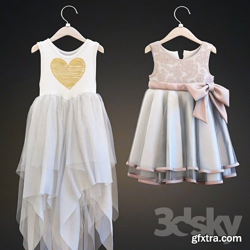 Two children\'s dresses 3d Models