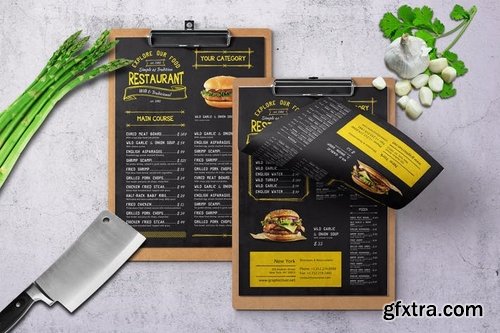 Vintage A4 & US Letter Single Page Menu Design