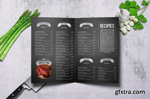 Chef\'s Bifold Restaurant Menu - A4 &US Letter 12p