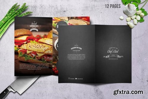 Chef\'s Bifold Restaurant Menu - A4 &US Letter 12p