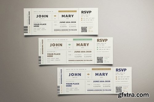 Boarding Pass Wedding Invitation