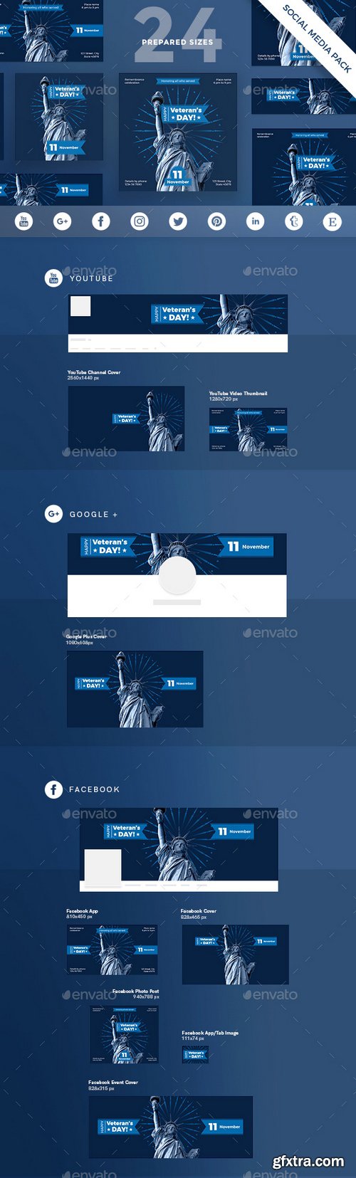 Graphicriver - Veteran\'s Day Social Media Pack 20717746