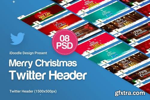 Merry Christmas Twitter Header - 08 PSD