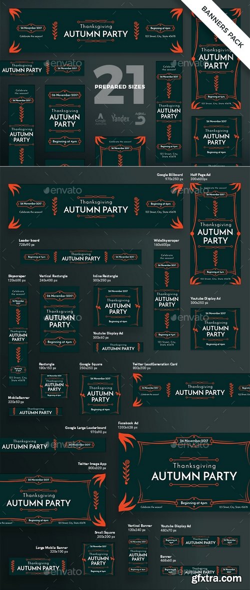 Graphicriver - Autumn Party Banner Pack 20769353