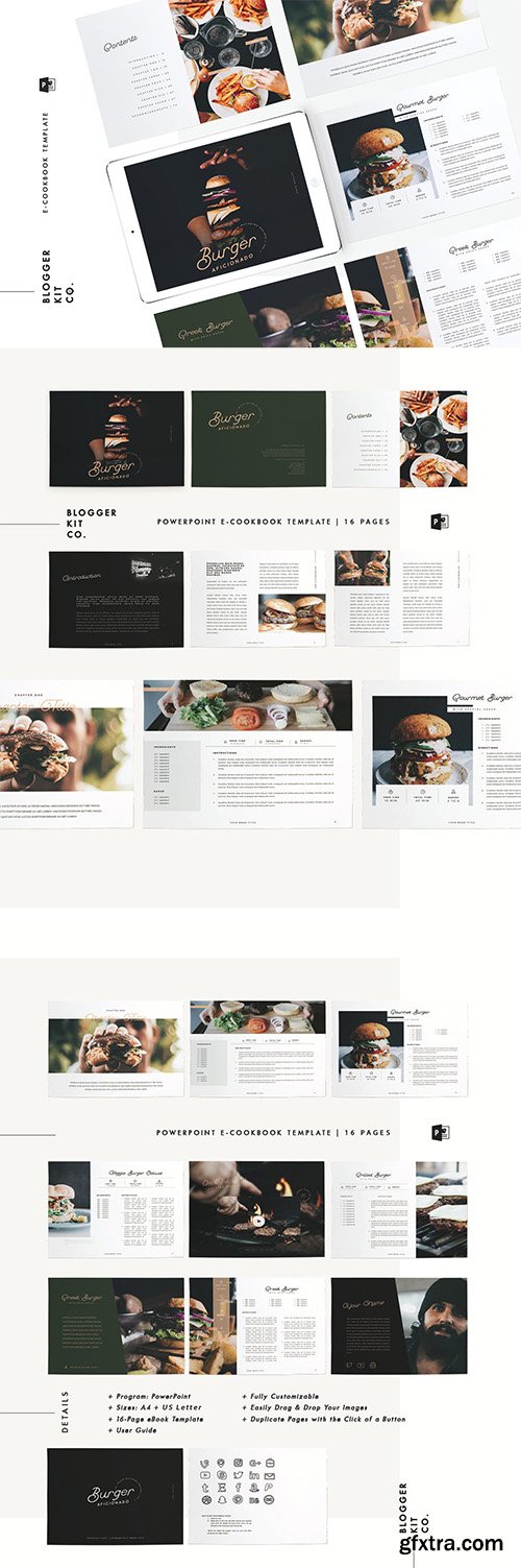 eBook Template | Cookbook | 16 Pages| PowerPoint