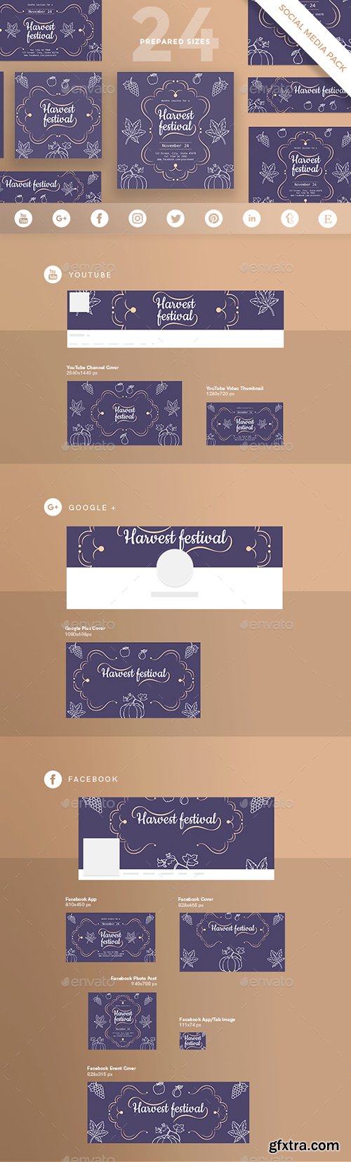 Graphicriver - Harvest Festival Social Media Pack 20829471