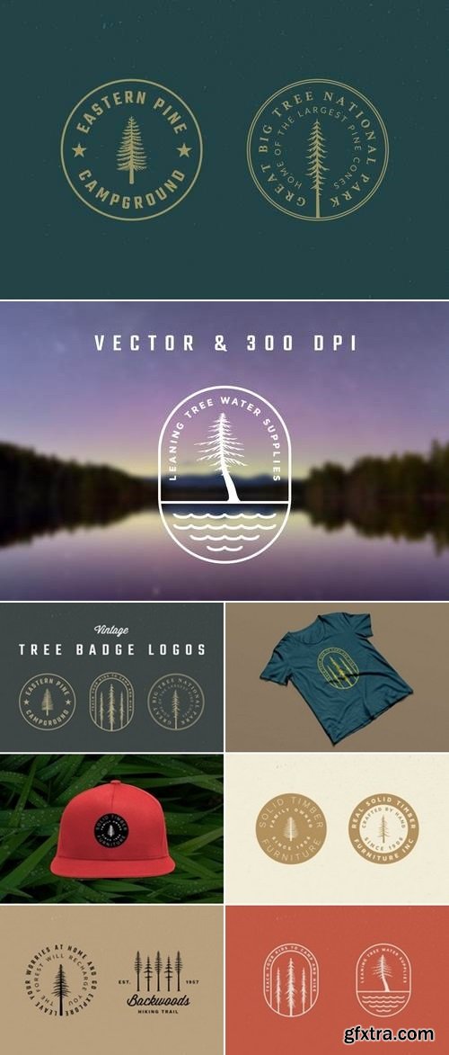 Vintage Tree Badge Logos