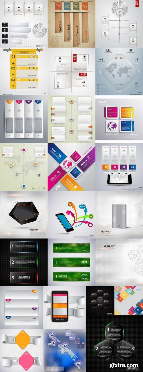 Infographics poster banner business template 25 EPS