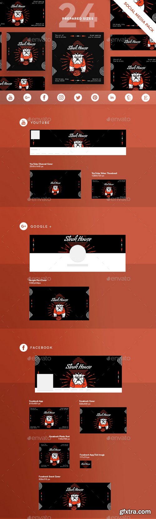 Graphicriver - Steak House Social Media Pack 20840788