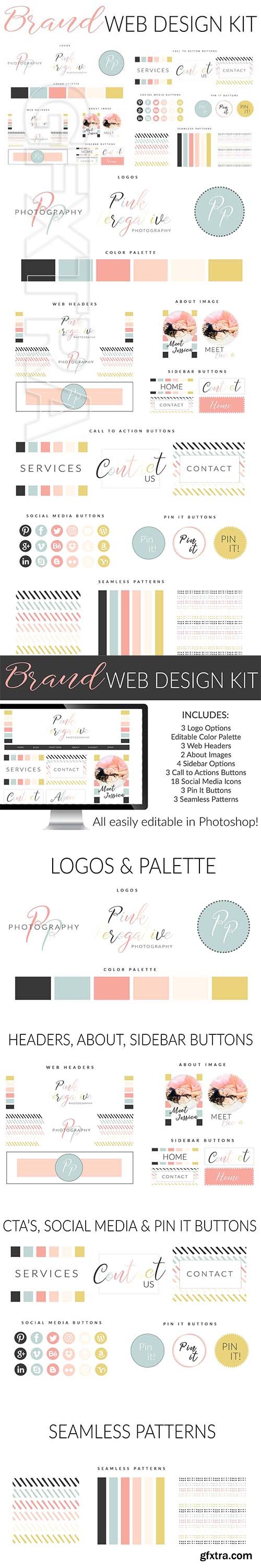 CreativeMarket - Web Branding Kit - Pink Perogative 2661802