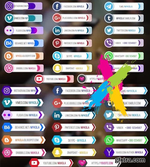 20 Social Media Lower Thirds V.1 - After Effects 106919