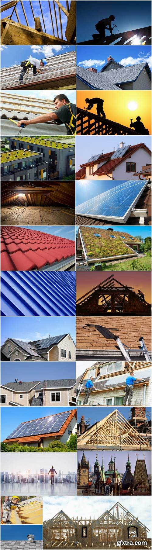 Roof covering repair solar battery on the roof vintage building wooden flooring 25 HQ Jpeg