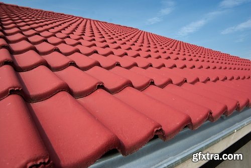 Roof covering repair solar battery on the roof vintage building wooden flooring 25 HQ Jpeg