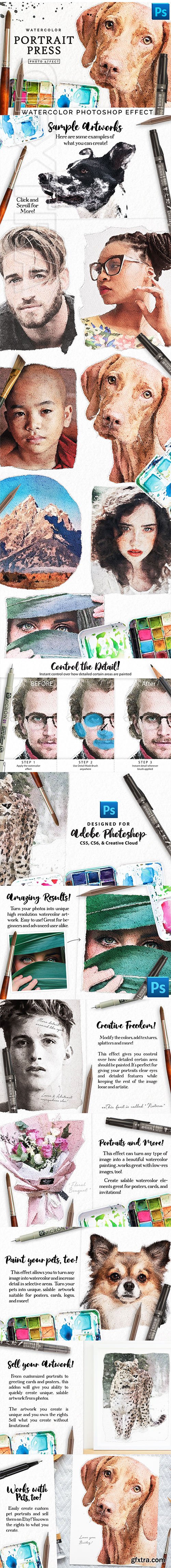 CreativeMarket - Watercolor Portrait Effect PRO 2844138