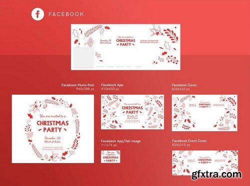 Christmas Party Banner Pack Social Media Templates