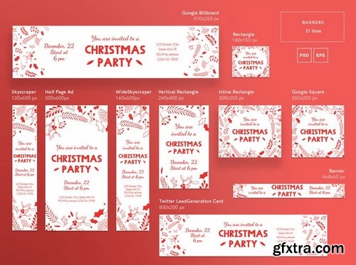 Christmas Party Banner Pack Social Media Templates