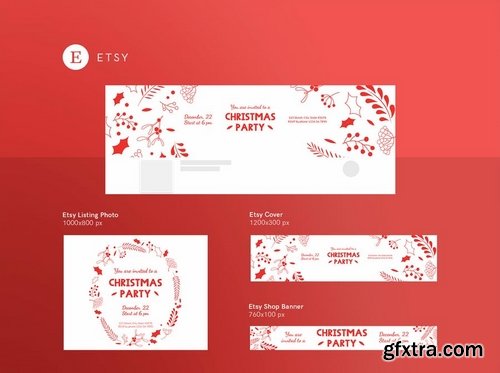 Christmas Party Banner Pack Social Media Templates