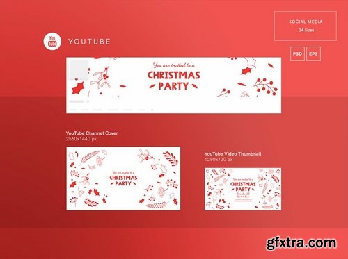 Christmas Party Banner Pack Social Media Templates