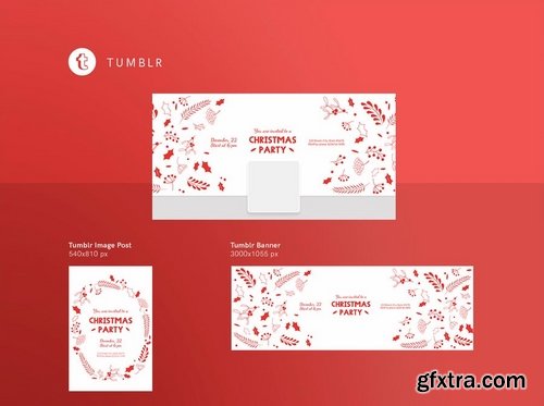 Christmas Party Banner Pack Social Media Templates