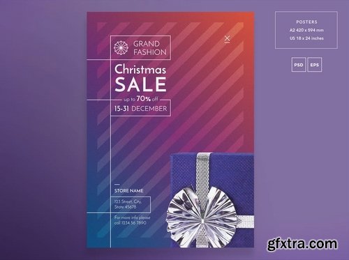 Christmas Sale Banner Pack Flyer and Poster Template