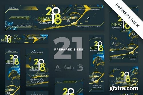 NewYear Party Social Media Banner Flyer and Poster Pack Template