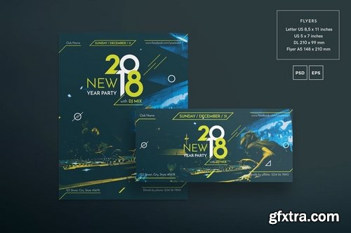 NewYear Party Social Media Banner Flyer and Poster Pack Template