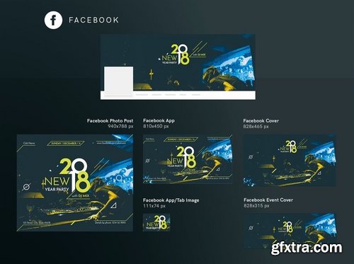 NewYear Party Social Media Banner Flyer and Poster Pack Template